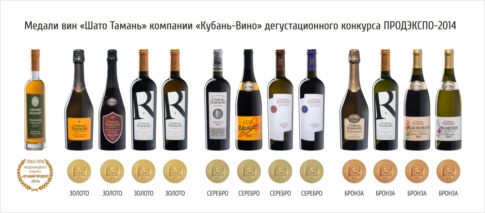 Двенадцать медалей и Гран-при завоевали вина от «Кубань-Вино» на выставке «Продэкспо-2014»